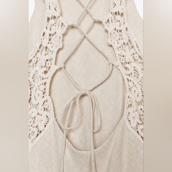 Zara Linen Crochet Midi Dress - Picture 9 of 9